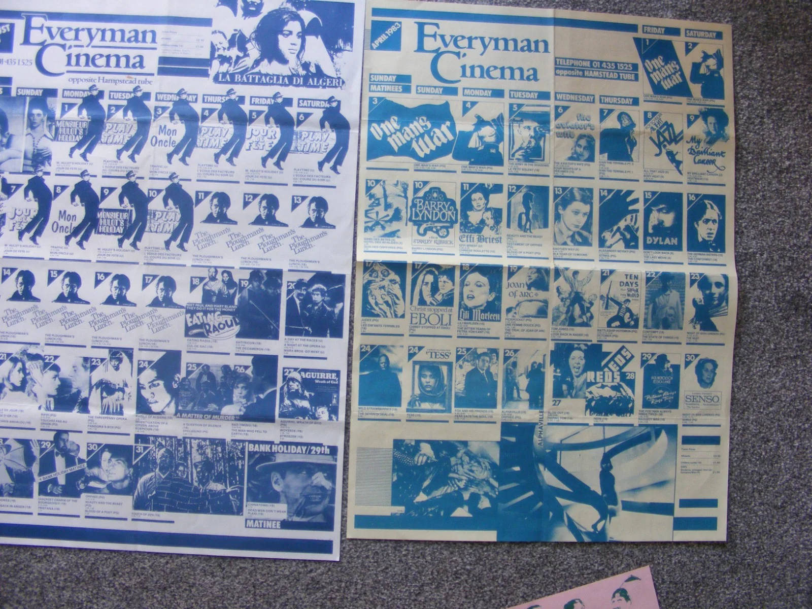 vintage posters; everyman cinema, opp hampstead tube, early 80s genuine, many fi, изображение 5
