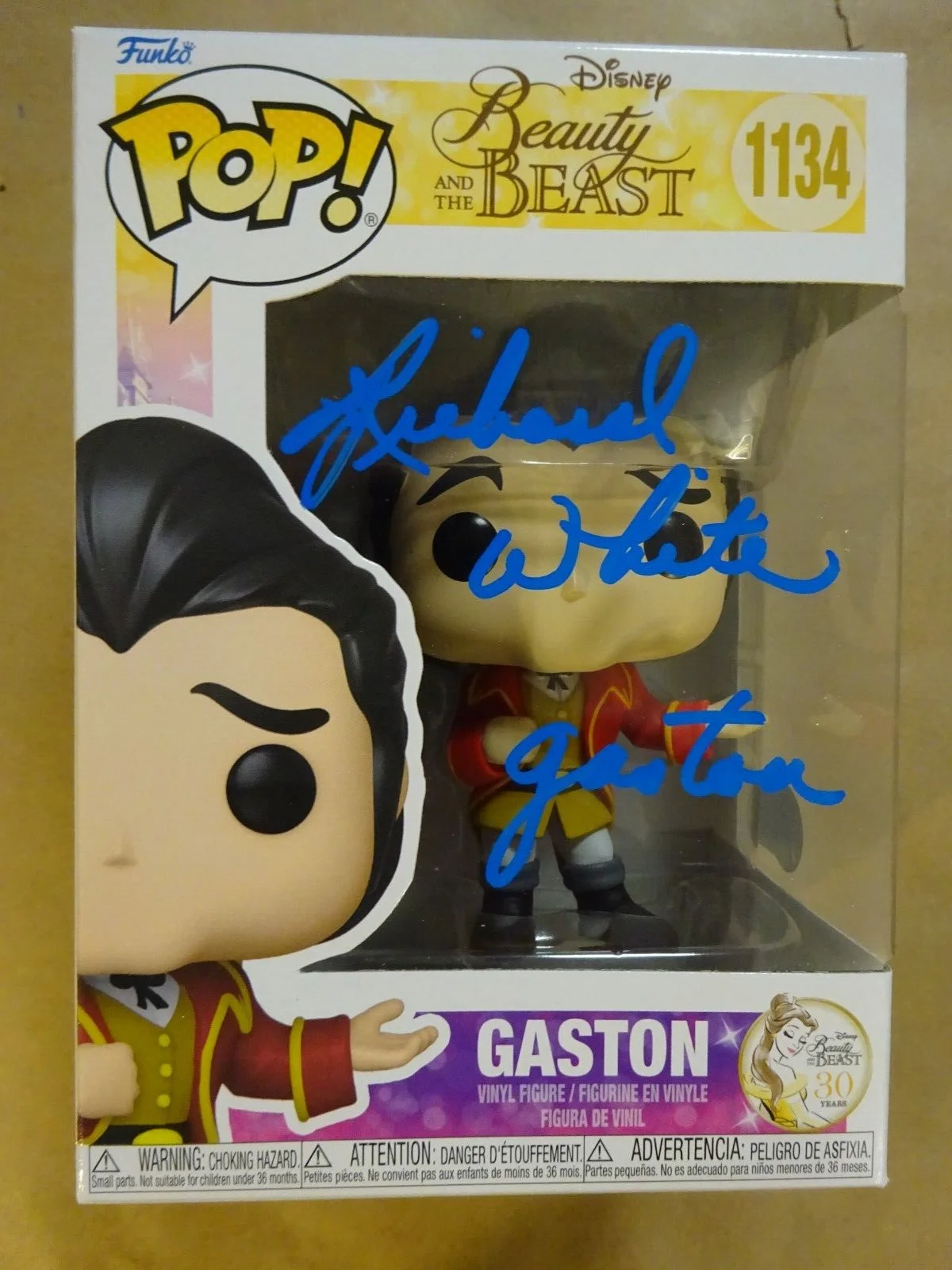 Richard White — Signed Richard White Gaston Beauty And The Beast 1134 Funko Pop Beckett BAS COA