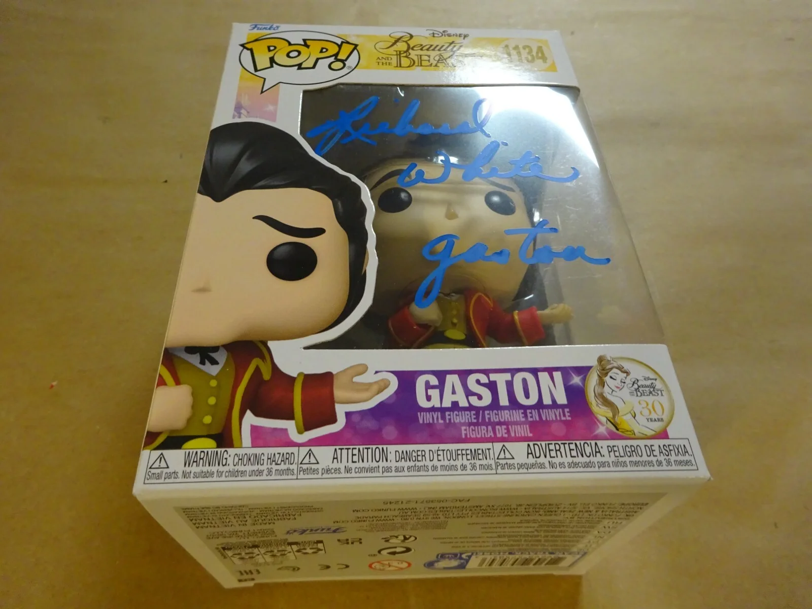 Richard White — Signed Richard White Gaston Beauty And The Beast 1134 Funko Pop Beckett BAS COA, image 2