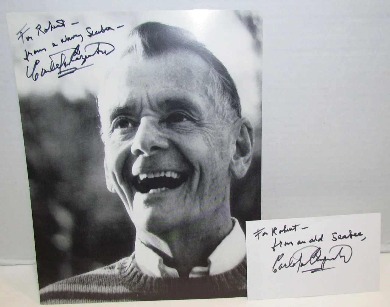 Carleton Carpenter — Carleton Carpenter Autographed Photo & Index Card