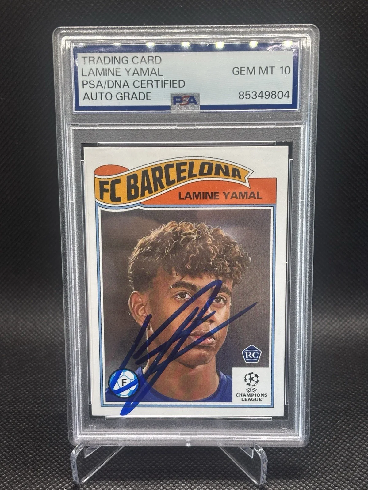 LAMINE YAMAL — LAMINE YAMAL SIGNED 2023 TOPPS LIVING SET CARD PSA DNA GEM MINT 10