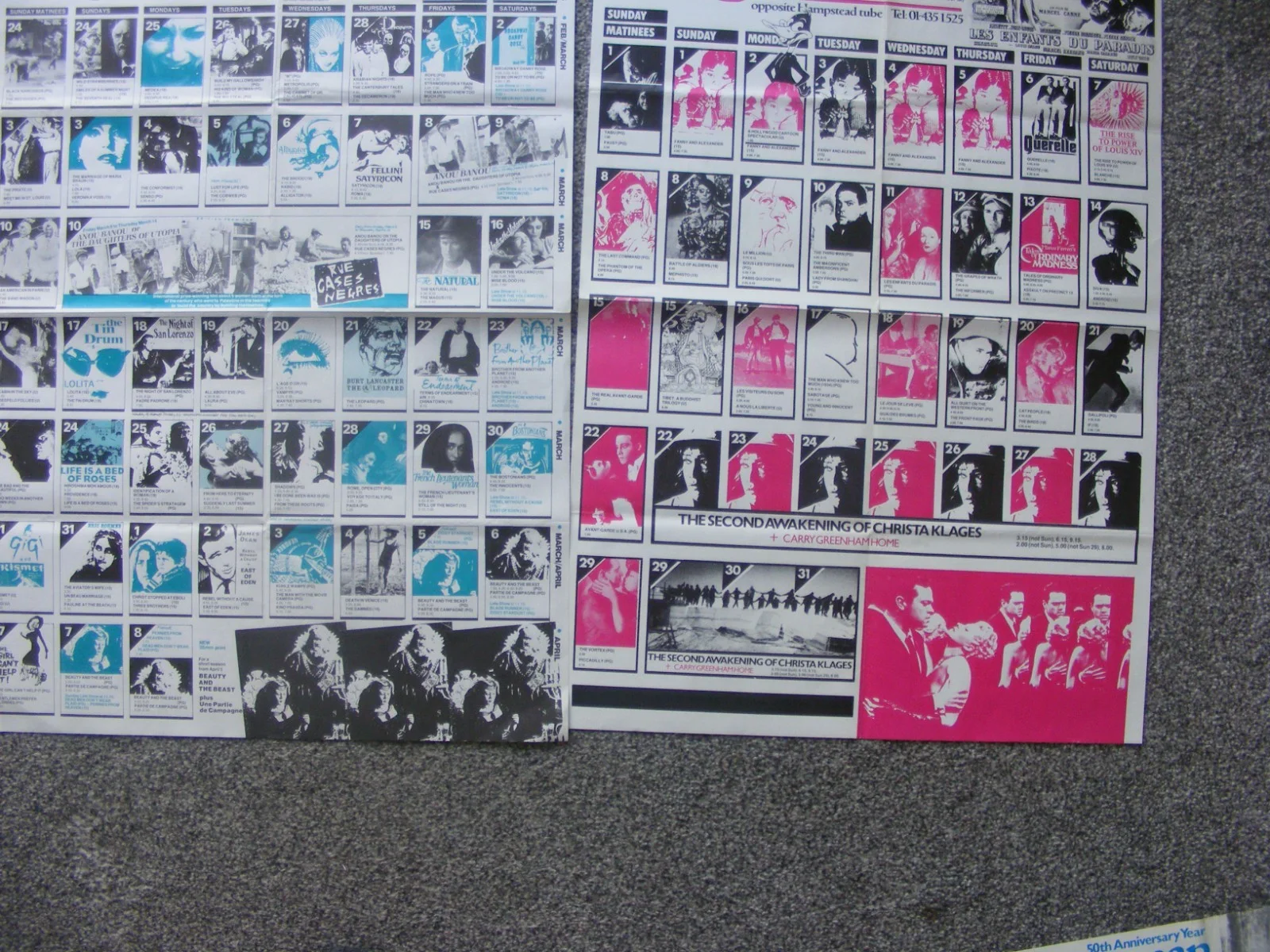 vintage posters; everyman cinema, opp hampstead tube, early 80s genuine, изображение 3