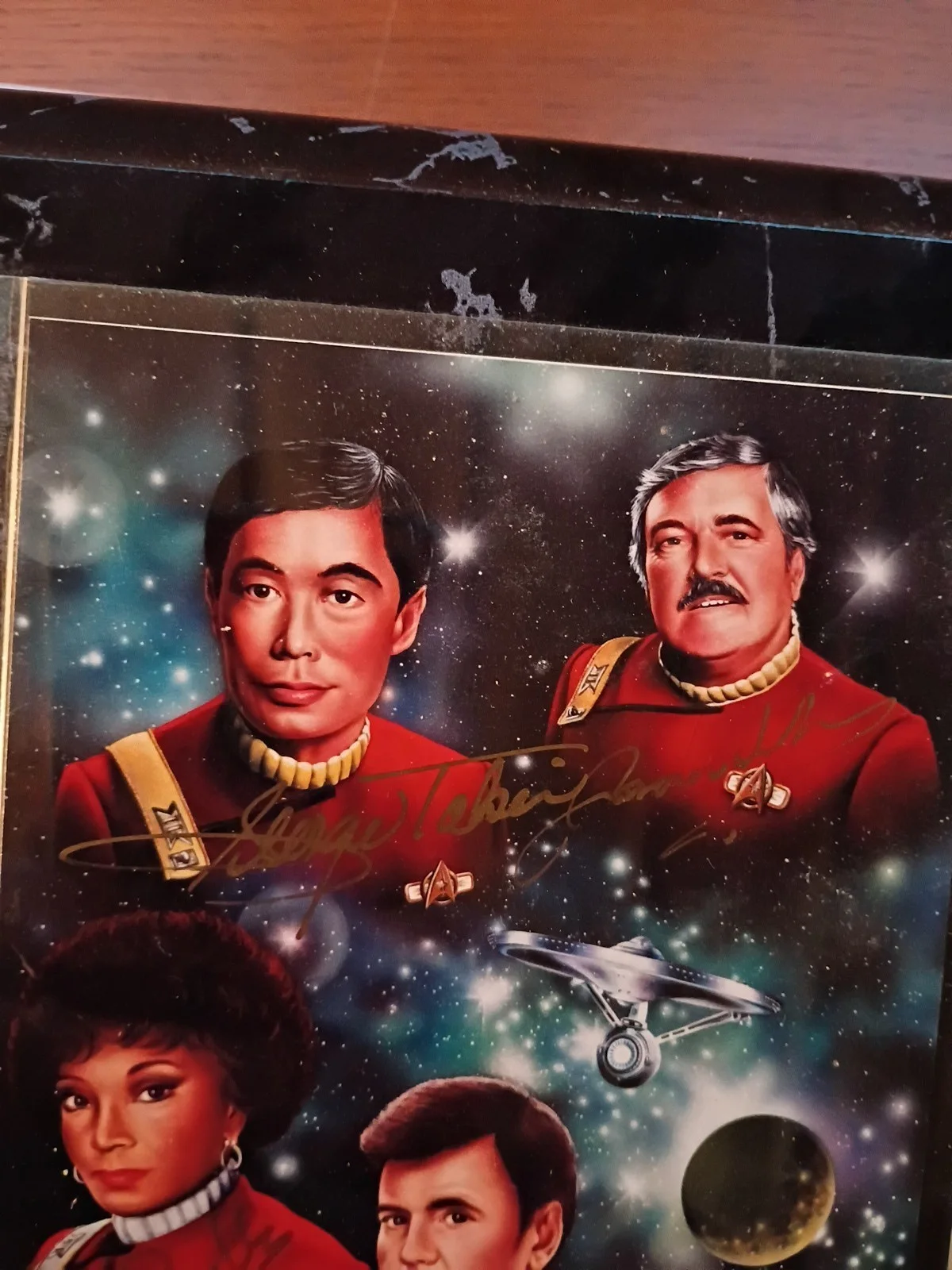 George Takei, James Doohan, Nichelle Nichols, Walter Koenig — 🔥 Star Trek "Fab Four" Plaque, Autographed - Doohan, Koenig, Takei, and Nichols, изображение 3