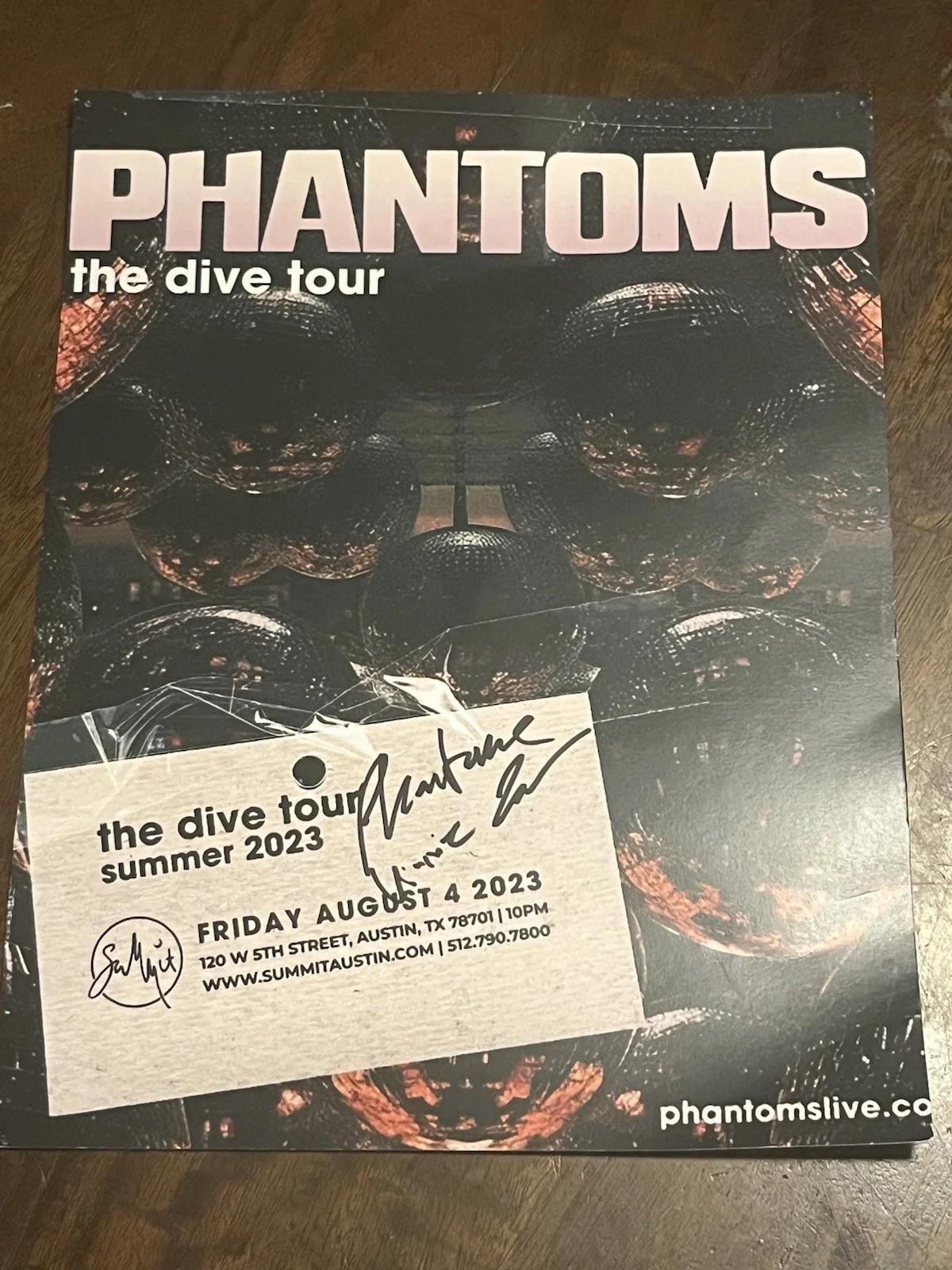 Phantoms SIGNED Gig Poster Austin Tx Autograph 13” X 10” 2023 Concert DJ, изображение 2