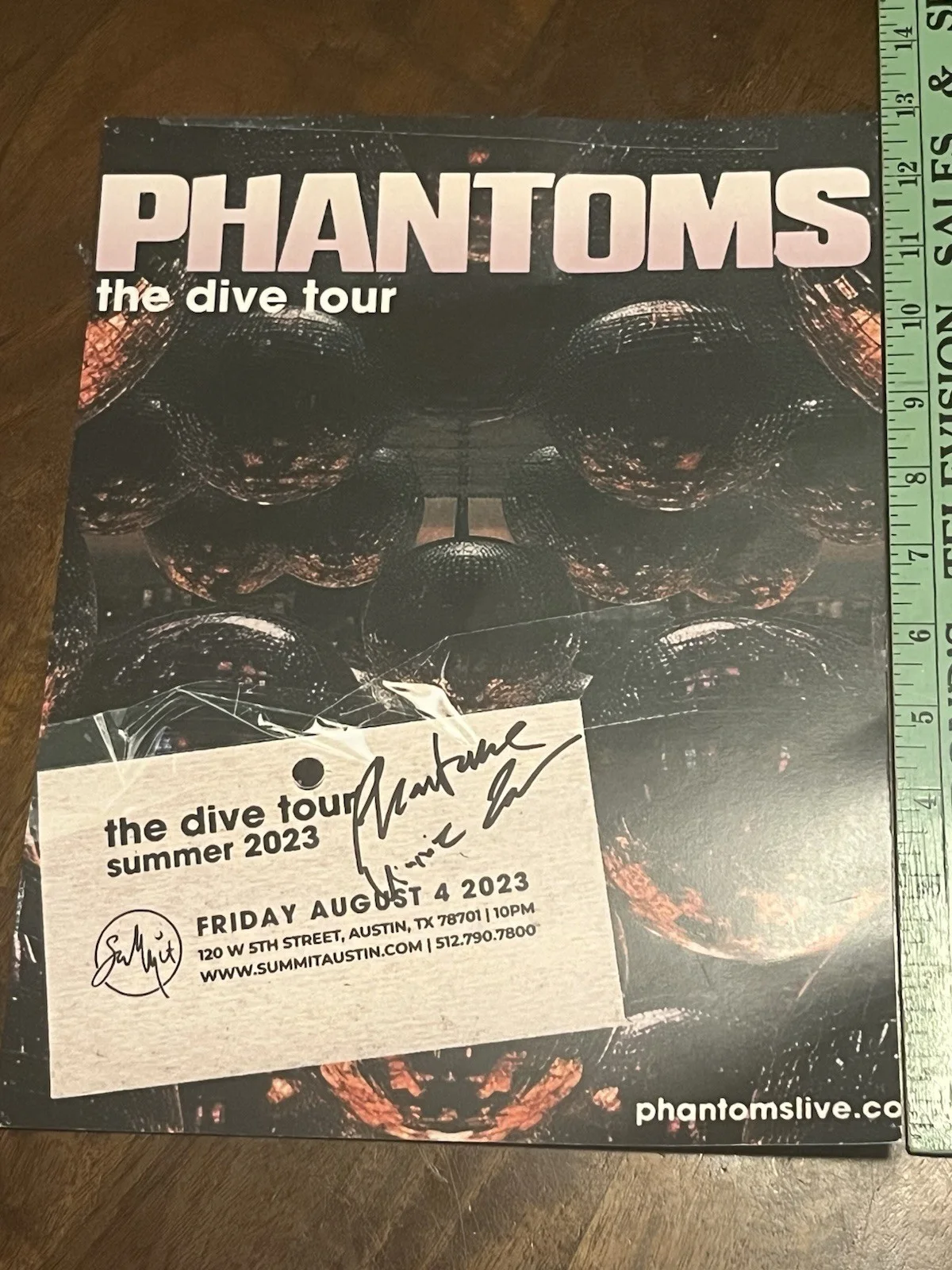 Phantoms SIGNED Gig Poster Austin Tx Autograph 13” X 10” 2023 Concert DJ, изображение 5