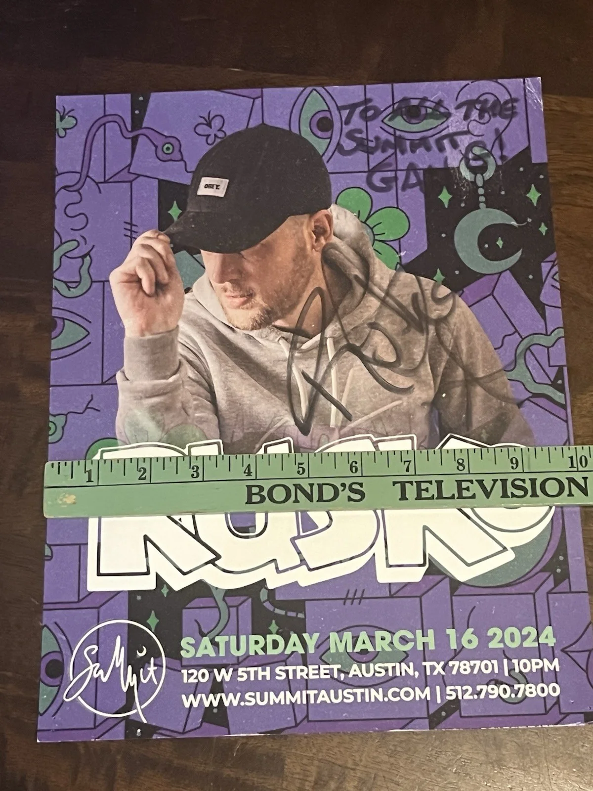 Rusko SIGNED Gig Poster Austin Tx Autograph 13” X 10” 2024 Concert DJ, изображение 4
