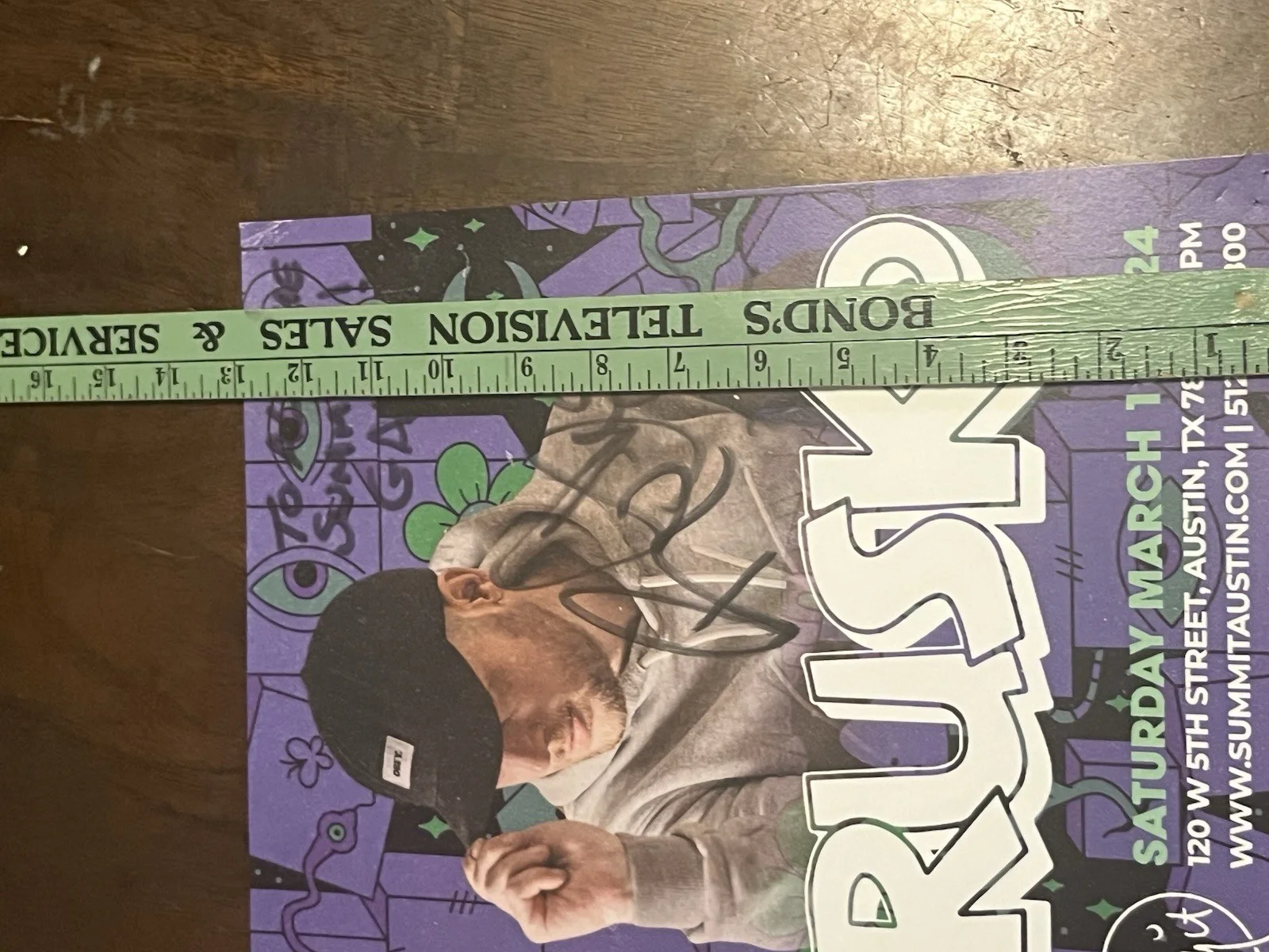 Rusko SIGNED Gig Poster Austin Tx Autograph 13” X 10” 2024 Concert DJ, изображение 5
