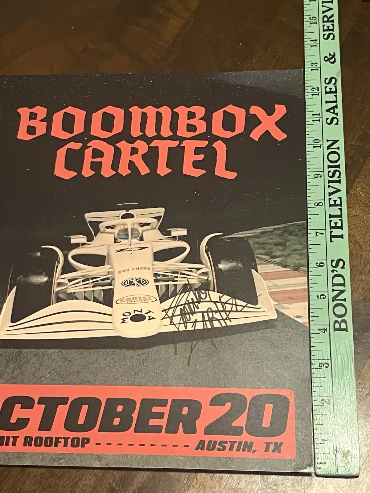Boombox Cartel SIGNED Gig Poster Austin Tx Autograph 13” X 10” 2022 Concert DJ, изображение 3