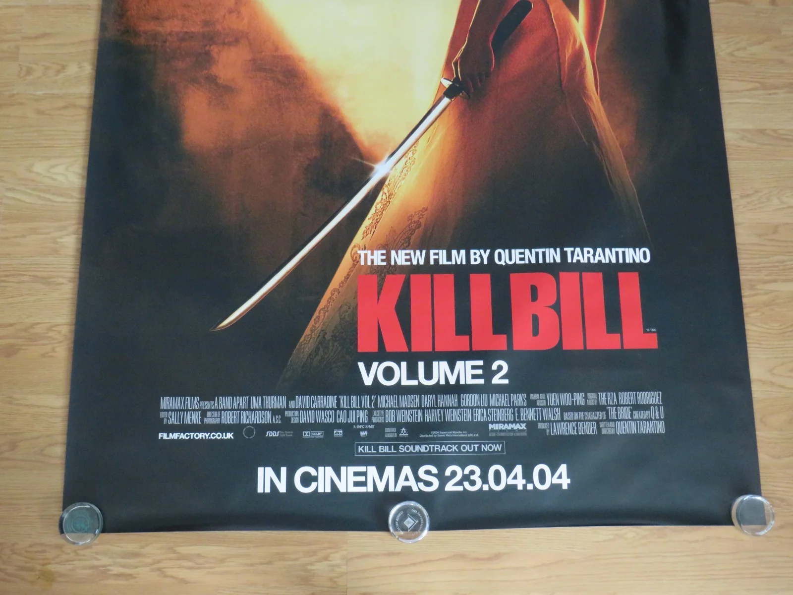 KILL BILL VOL. 2 ORIGINAL 2004 DS BUS STOP FILM POSTER Uma Thurman HUGE RARE, image 3