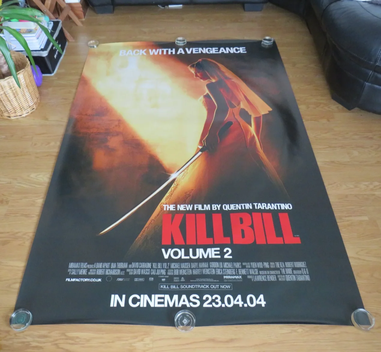 KILL BILL VOL. 2 ORIGINAL 2004 DS BUS STOP FILM POSTER Uma Thurman HUGE RARE, image 4
