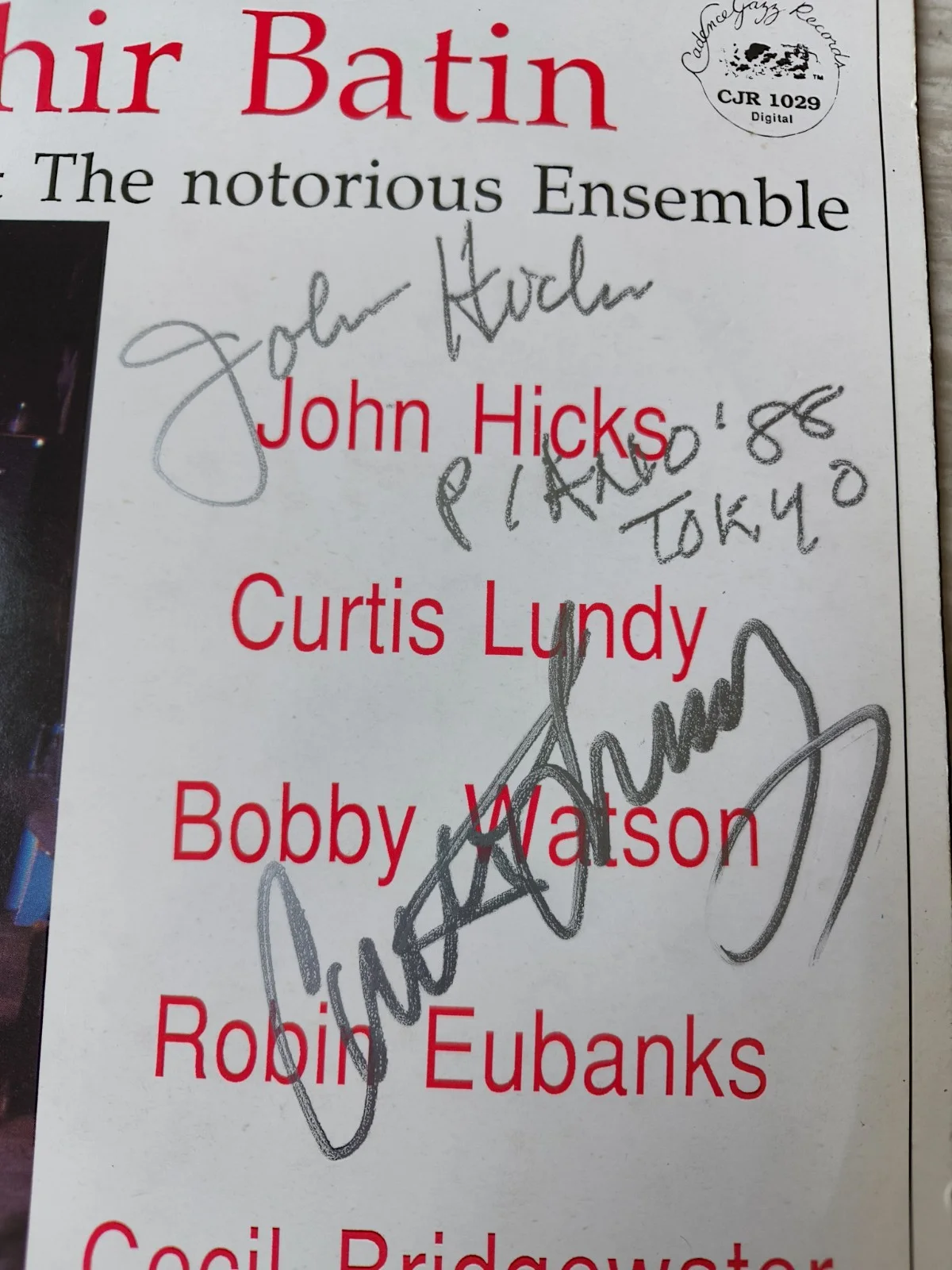 John Hicks Curtis Lundy Bobby Watson signed autographed lp original jazz great, image 2