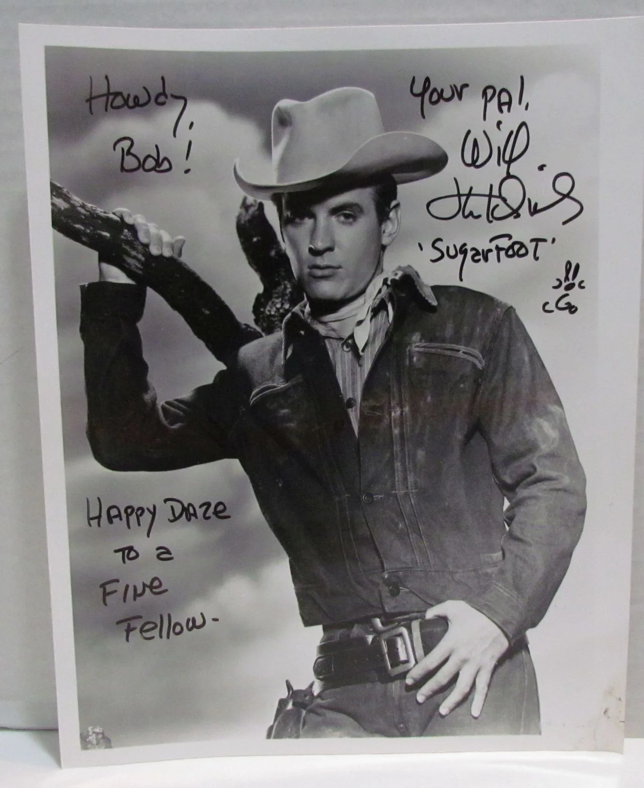 Will Hutchins — Will Hutchins Autographed Photo, Sugarfoot TV Show