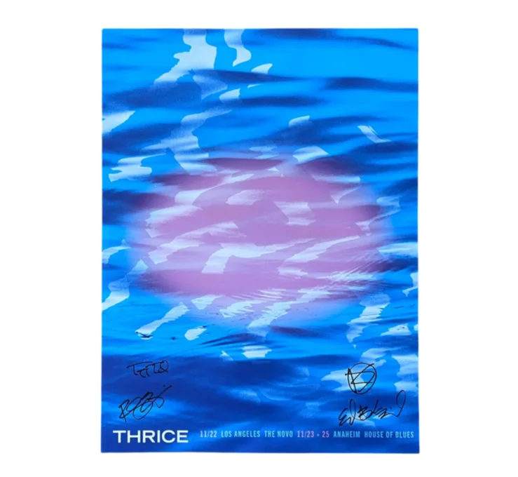 THRICE The Novo 11/22 House of Blues 11/23 11/25 Autographed Poster IN HAND HTF, изображение 3