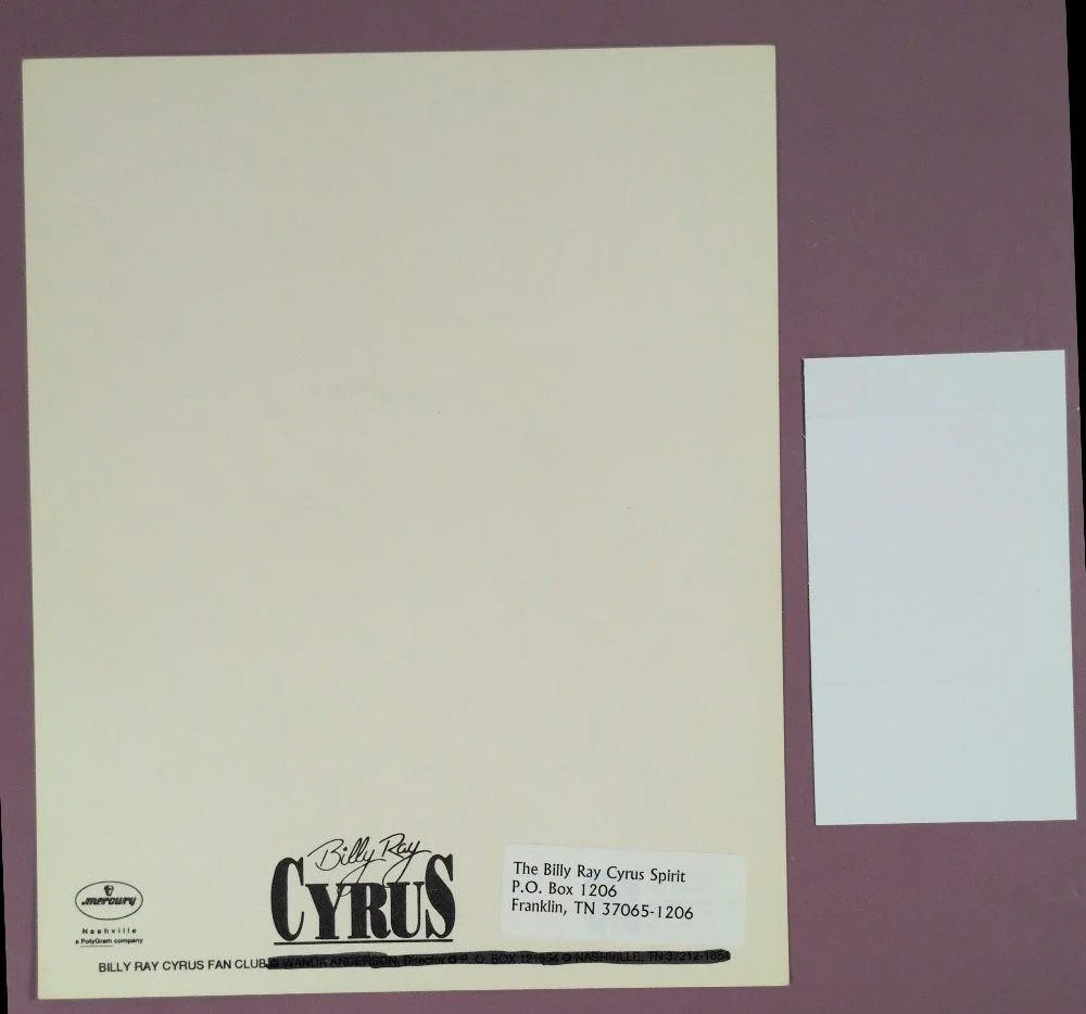 Billy Ray Cyrus Autographed Fan Club 10" x 8" Photo JSA Certified CM27262, изображение 2