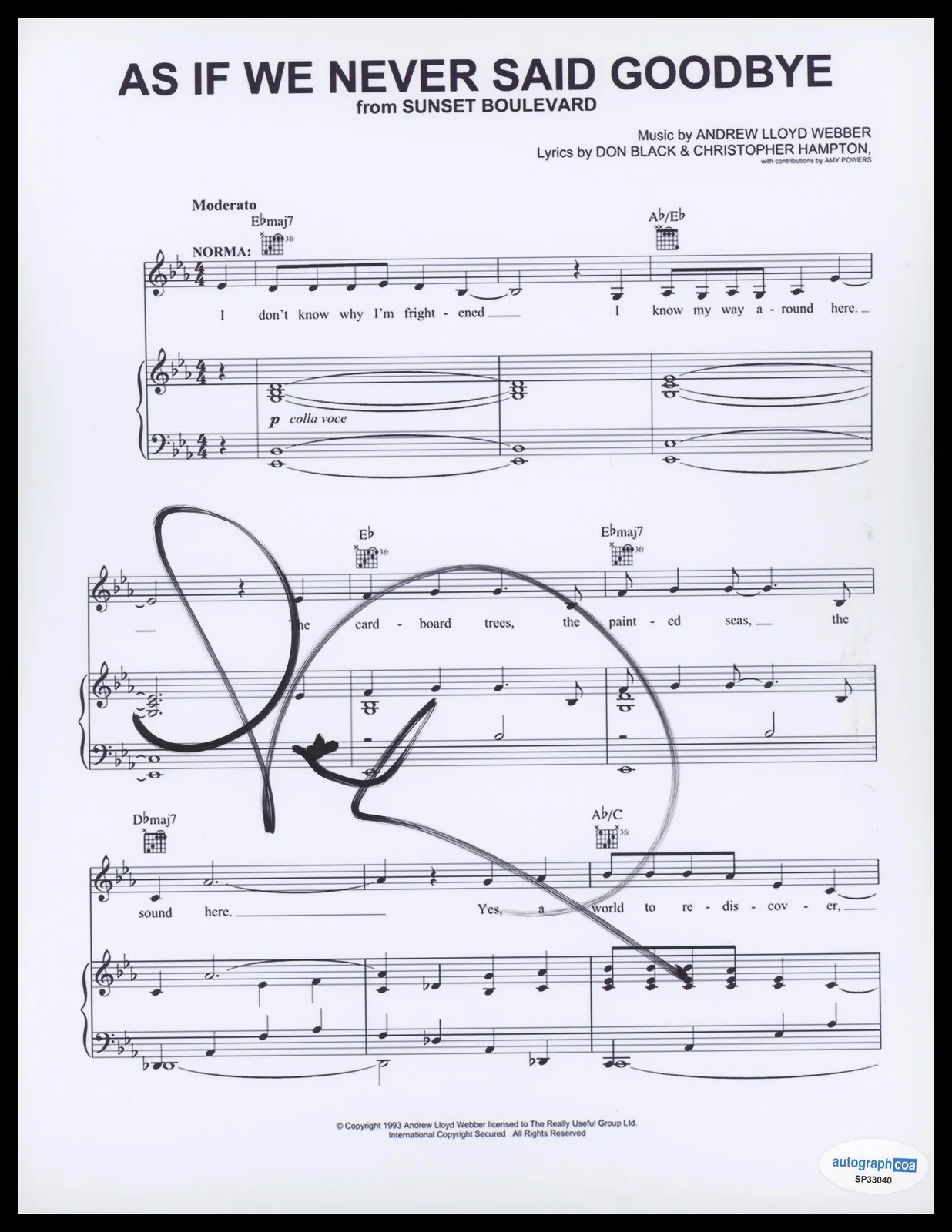 Nicole Scherzinger — Nicole Scherzinger "Sunset Blvd." SIGNED 'As If We Never Said Goodbye' Music B