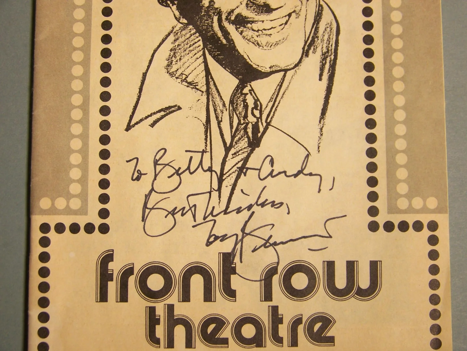 Tony Bennett — Tony Bennett, Front Row Theater Program, Signed by Tony, April 1978, Cleveland, image 2