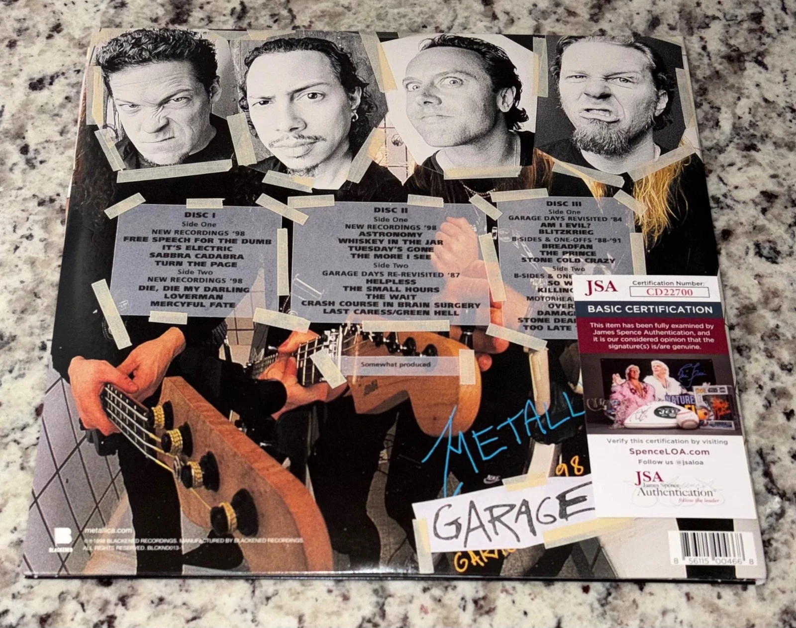 JASON NEWSTED SIGNED AUTOGRAPHED VINYL ALBUM METALLICA GARAGE INC RECORD JSA, изображение 2