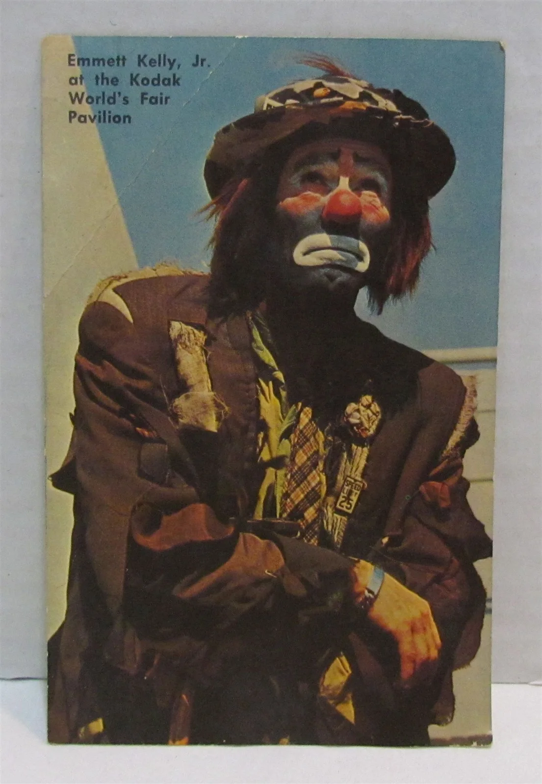 Emmett Kelly, Jr — Emmett Kelly, Jr Autographed Postcard, 1964 NY World's Fair