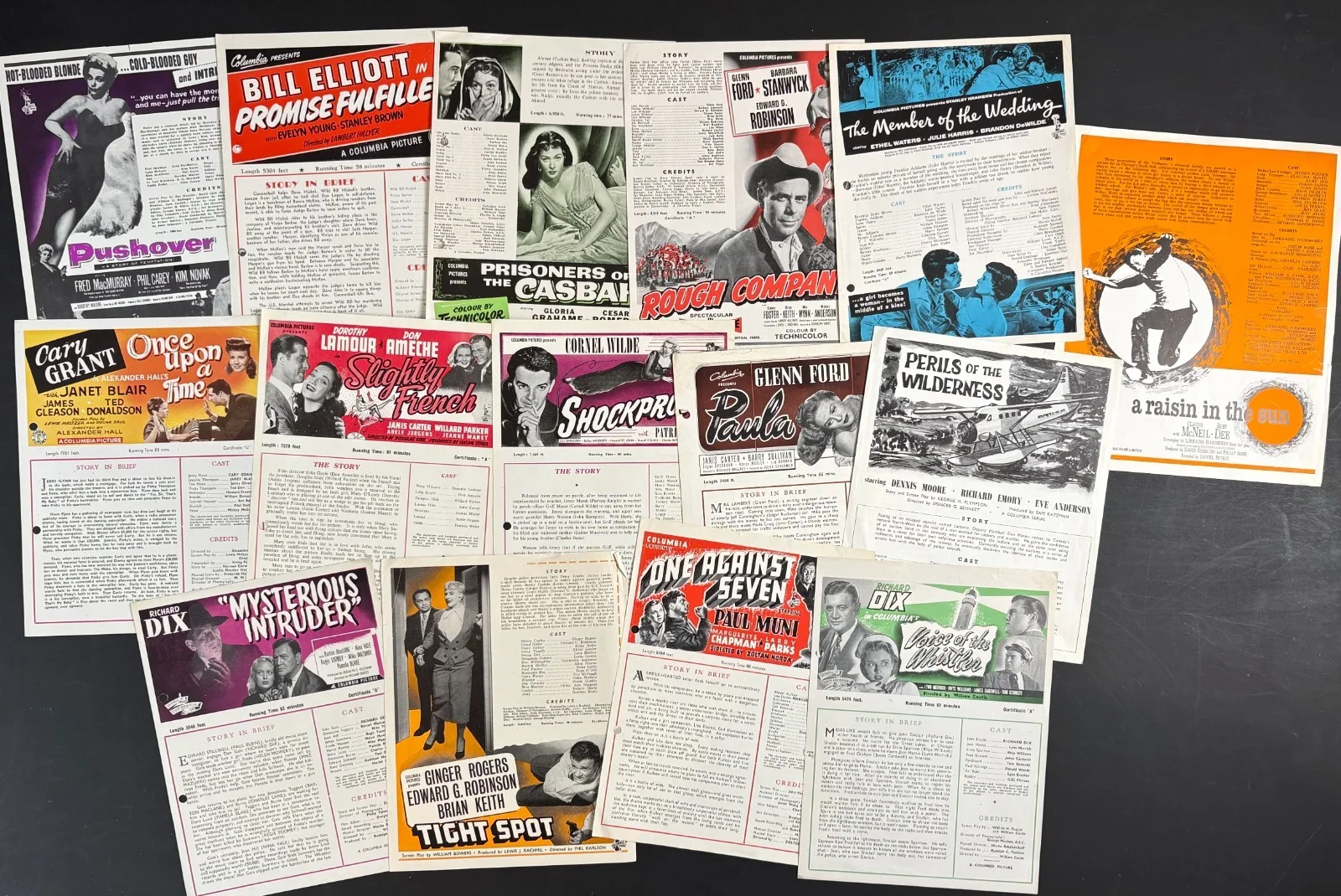JOB LOT 25x ORIGINAL Campaign Press Sheets Columbia Studios c.1930s-50s [8], изображение 2