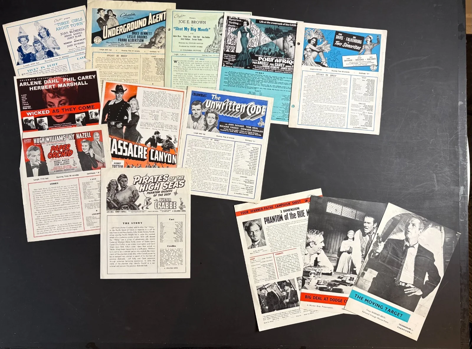 JOB LOT 25x ORIGINAL Campaign Press Sheets Columbia Studios c.1930s-50s [7], image 2