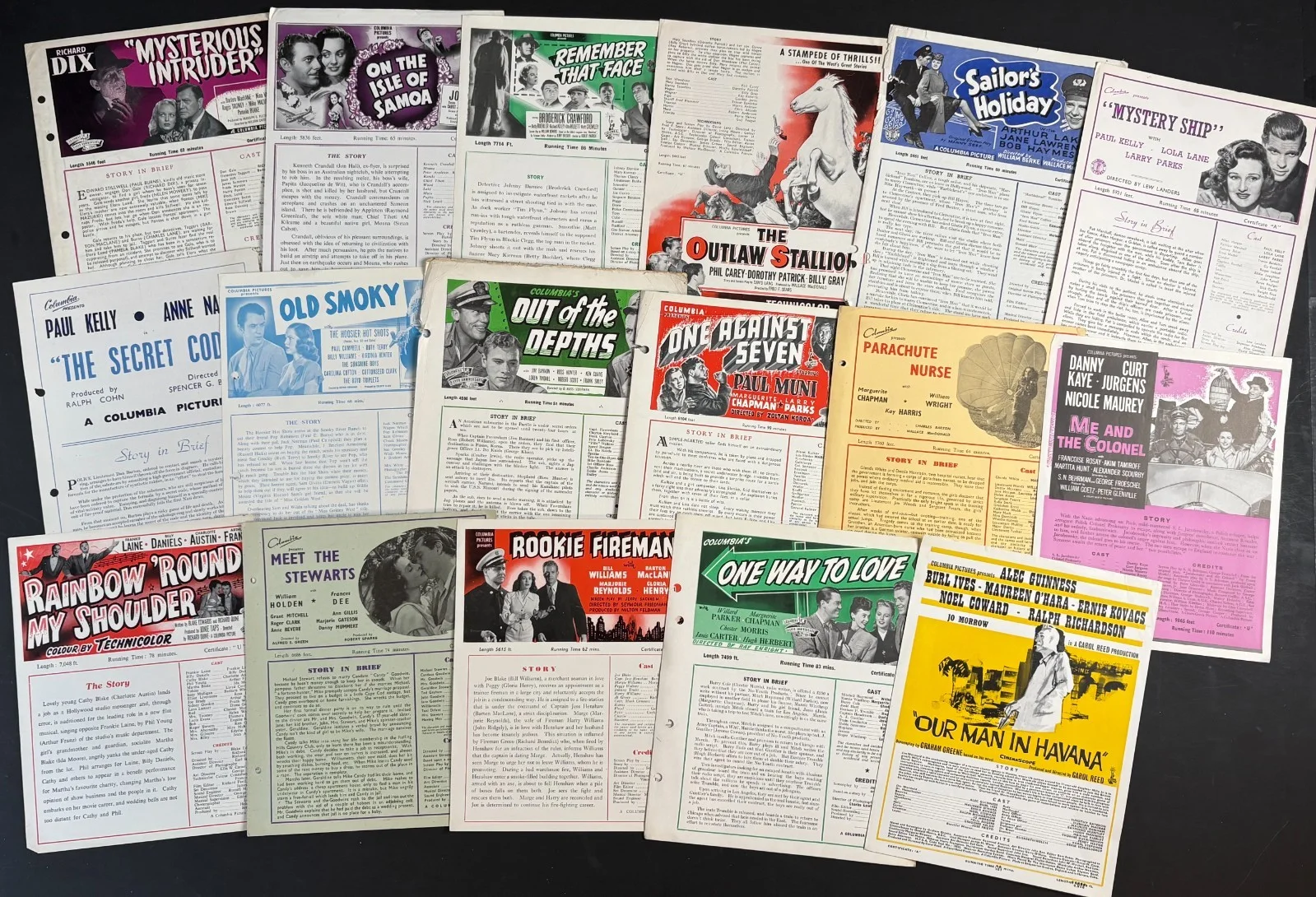 JOB LOT 25x ORIGINAL Campaign Press Sheets Columbia Studios c.1930s-50s [9], изображение 2