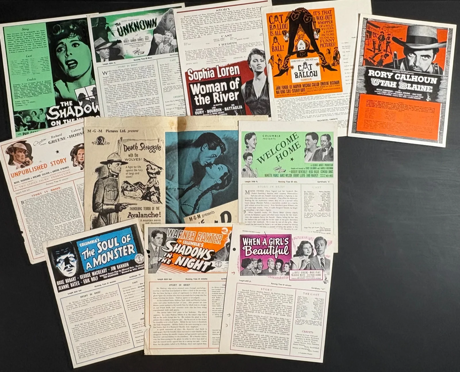 JOB LOT 25x ORIGINAL Campaign Press Sheets Columbia Studios c.1930s-50s [5], изображение 2