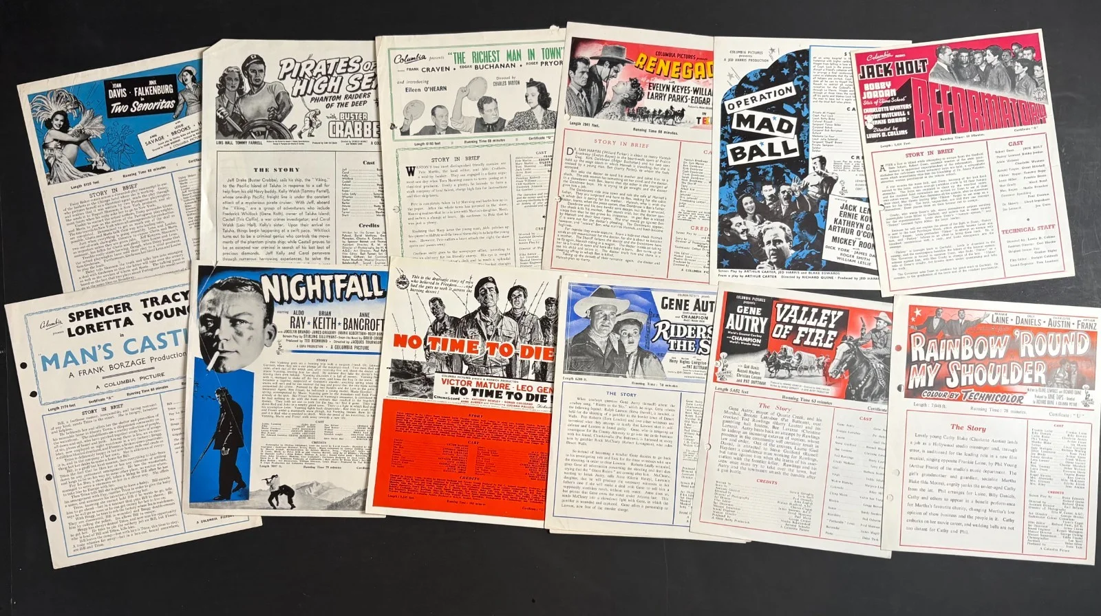 JOB LOT 25x ORIGINAL Campaign Press Sheets Columbia Studios c.1930s-50s [6], изображение 2