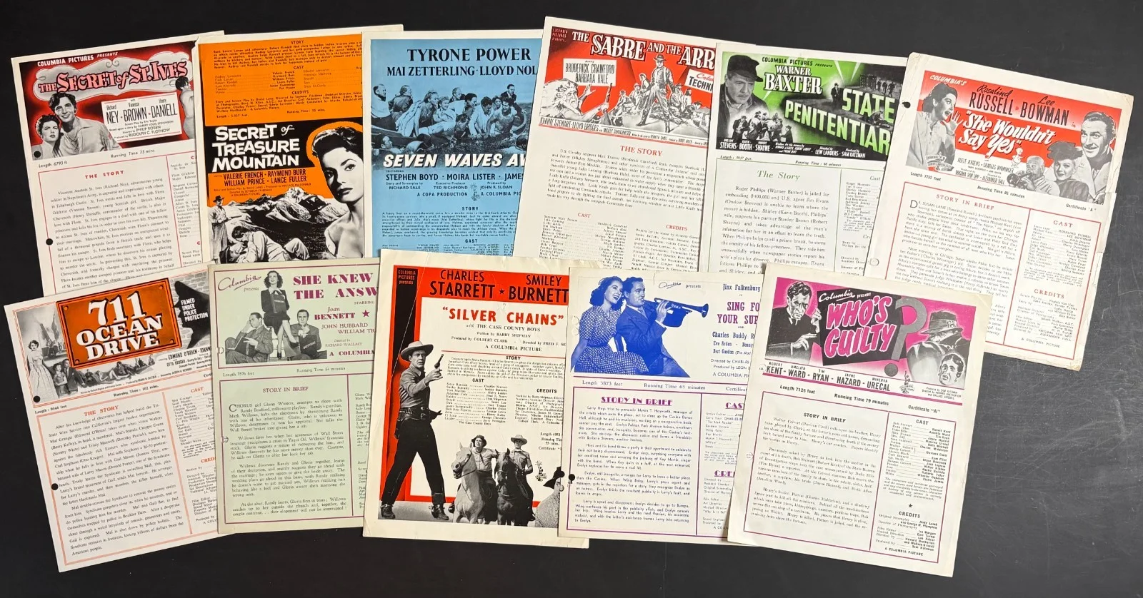 JOB LOT 25x ORIGINAL Campaign Press Sheets Columbia Studios c.1930s-50s [4], изображение 2