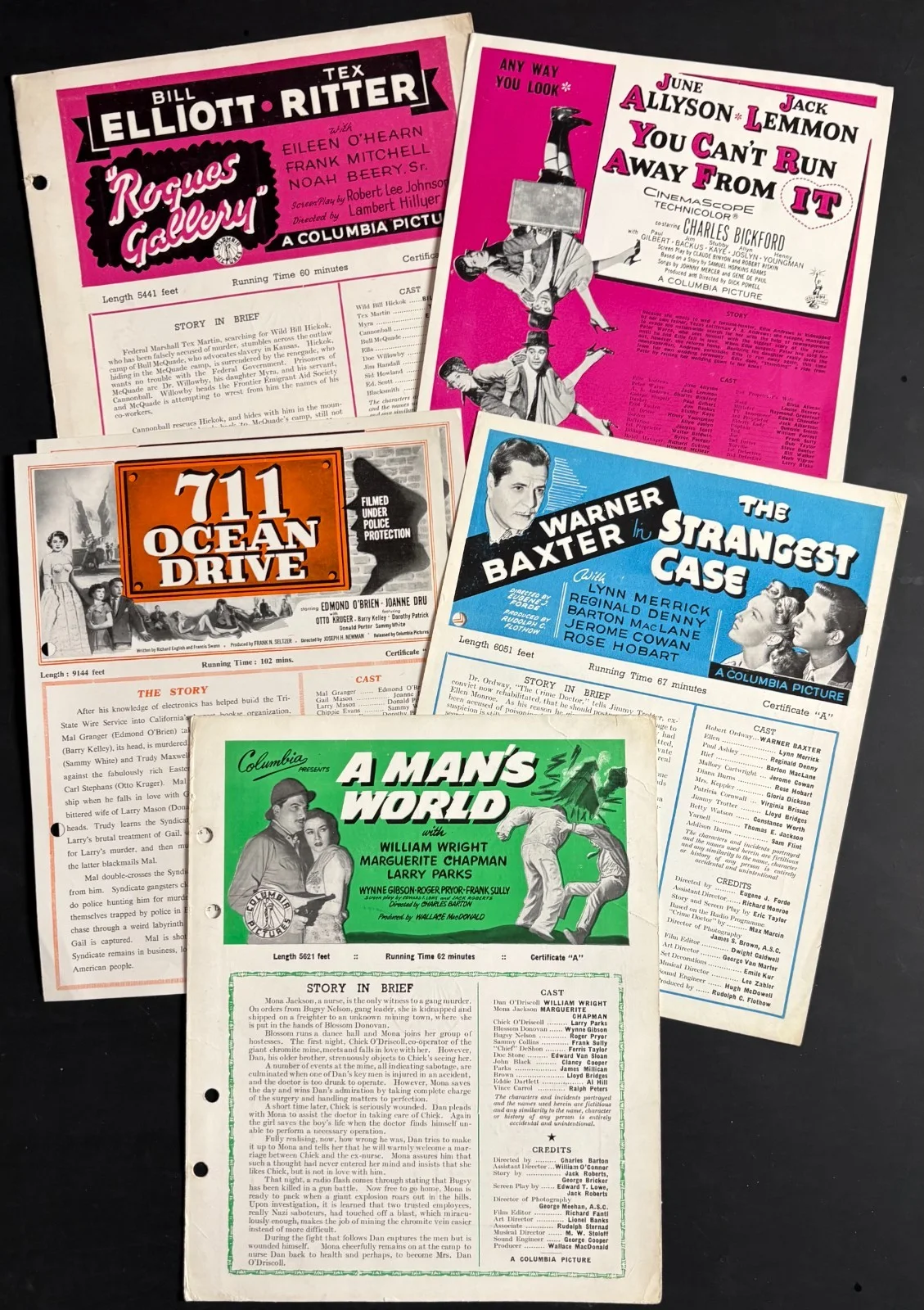 JOB LOT 25x ORIGINAL Campaign Press Sheets Columbia Studios c.1930s-50s [1], image 2