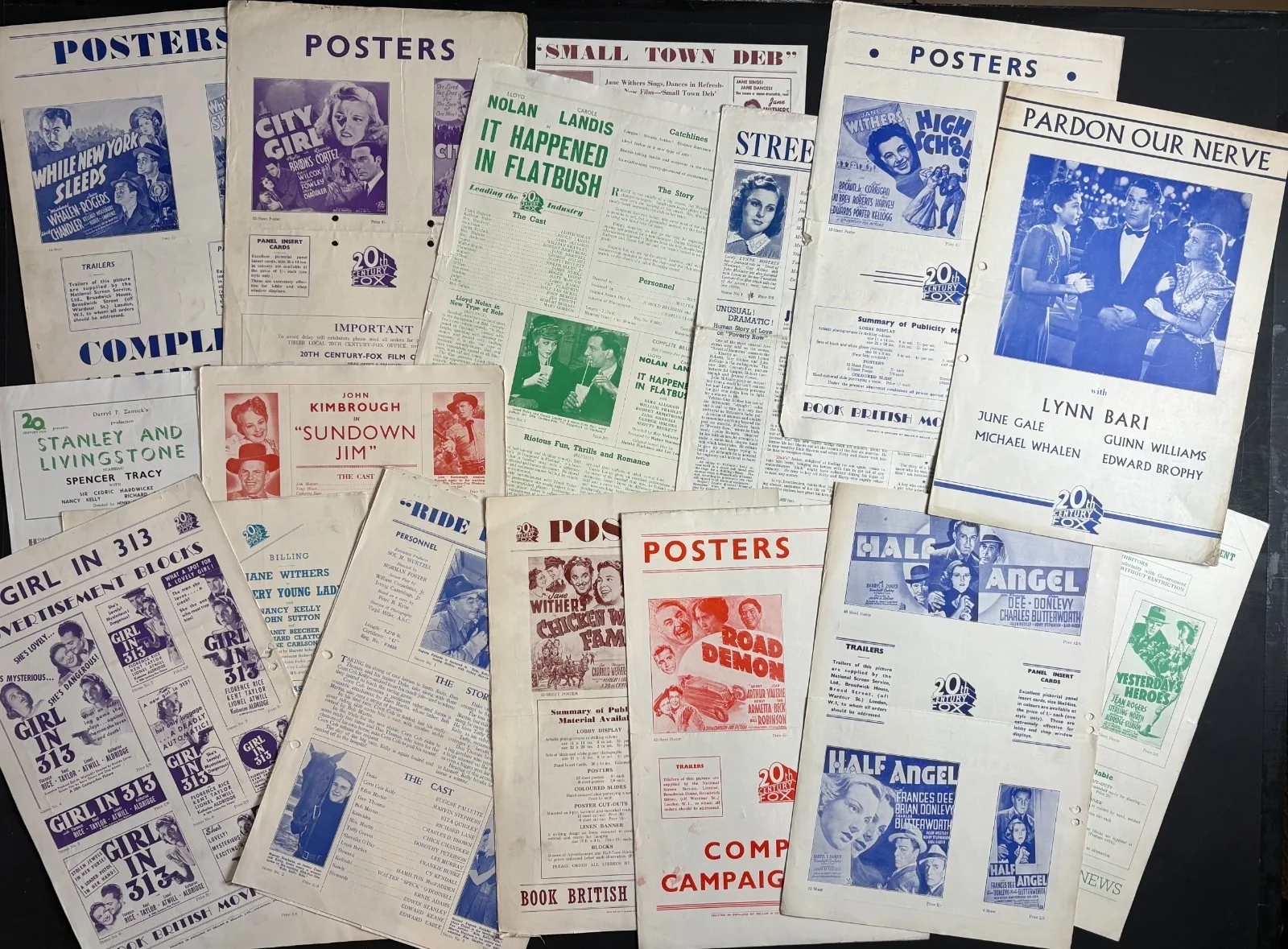 JOB LOT 25x ORIGINAL Campaign Books + Press Sheets Fox Studios 1940s/50s [2], image 2