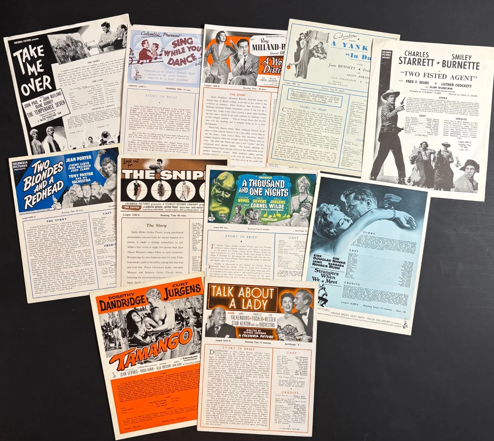 JOB LOT 25x ORIGINAL Campaign Press Sheets Columbia Studios c.1930s-50s [2], image 2