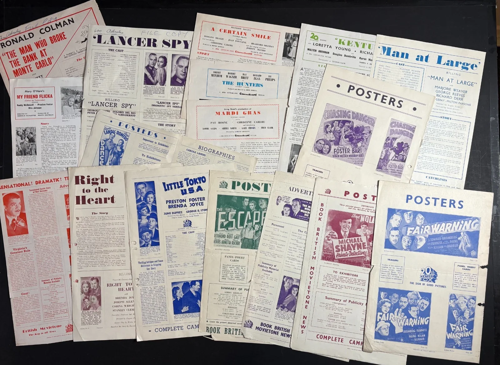 JOB LOT 25x ORIGINAL Campaign Books + Press Sheets Fox Studios 1940s/50s [1], изображение 2