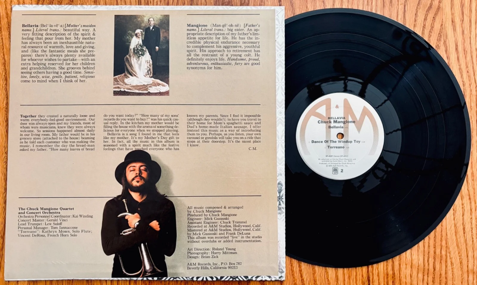 CHUCK MANGIONE Signed BELLAVIA Album~Flugelhorn player~Trumpeter~Grammy Award, изображение 2
