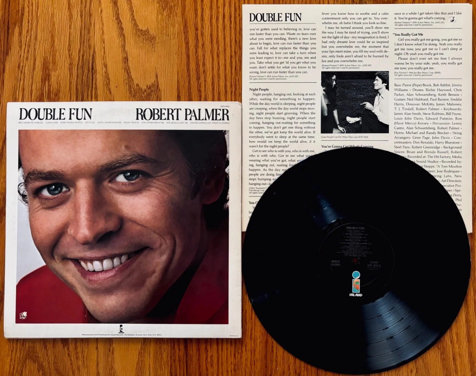 ROBERT PALMER Signed DOUBLE FUN Album~Near Mint Condition! ISLAND #ILPS 9476, image 2