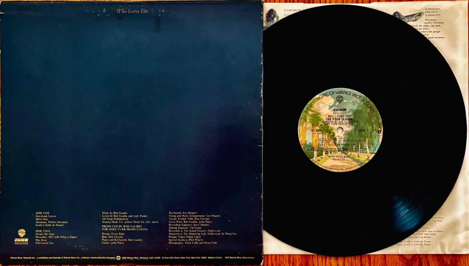 FRANKIE VALLI Signed THE FOUR SEASONS: WHO LOVES YOU Album~Near Mint Vinyl, изображение 2