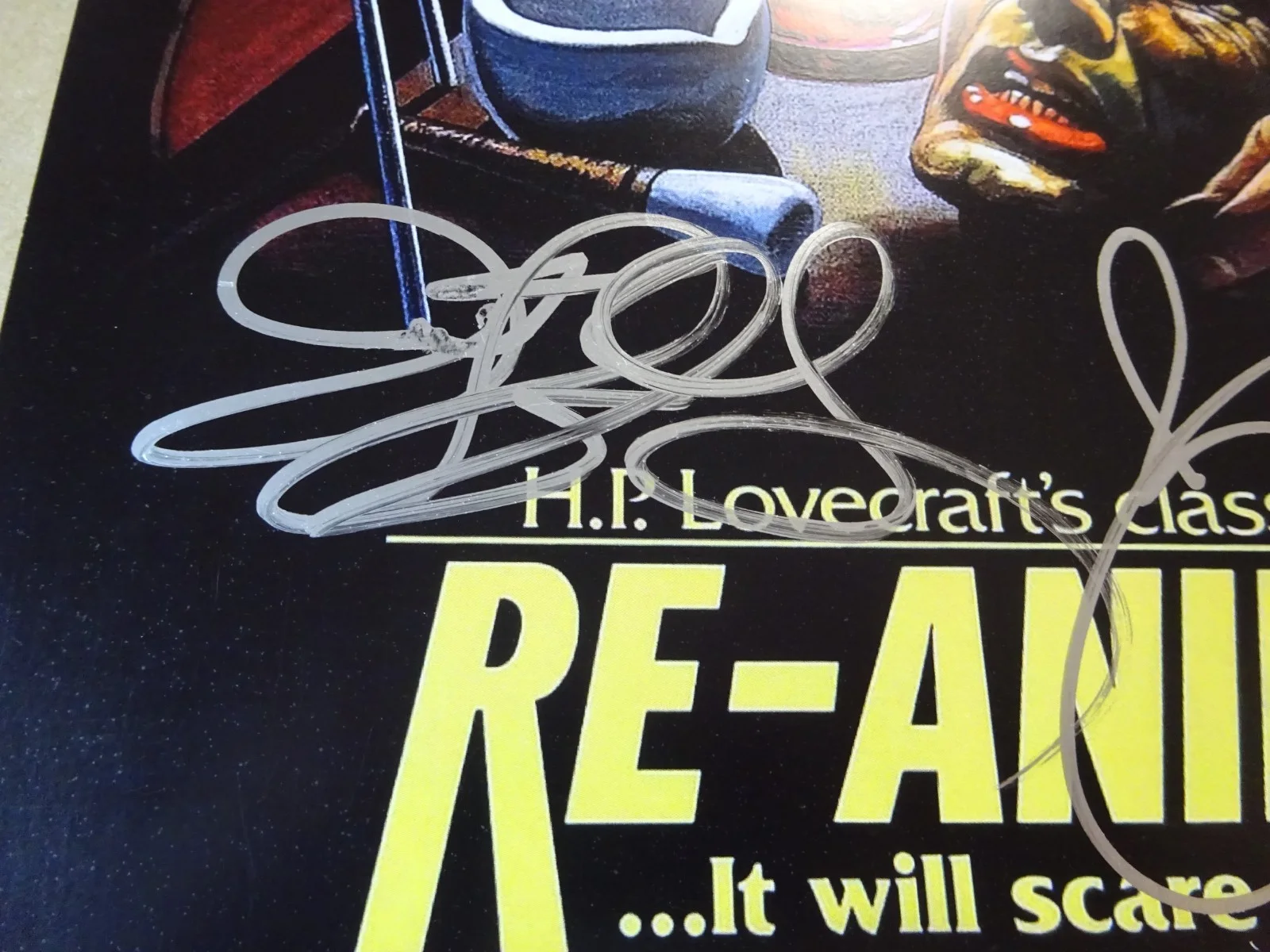 Jeffrey Combs, Barbara Crampton — Signed Jeffrey Combs & Barbara Crampton Re-Animator 11"x17" Photo BAS COA, изображение 4