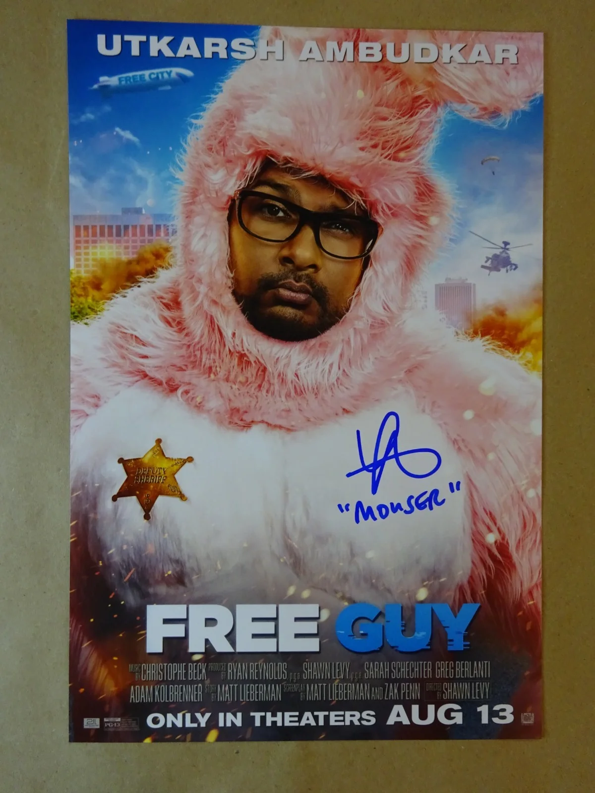 Utkarsh Ambudkar — Signed Utkarsh Ambudkar Autographed Free Guy 8"x12" Photo JSA COA