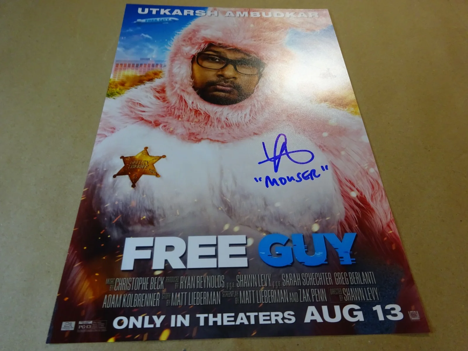 Utkarsh Ambudkar — Signed Utkarsh Ambudkar Autographed Free Guy 8"x12" Photo JSA COA, image 2