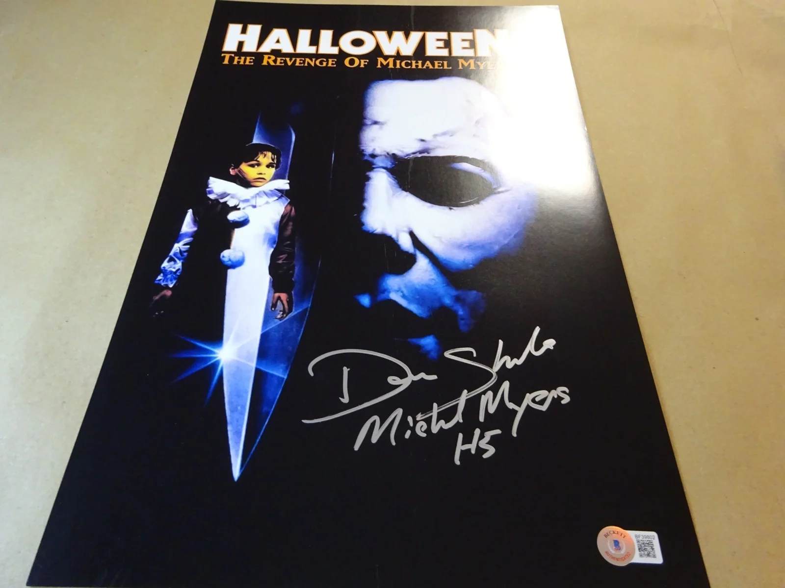 Don Shanks — Signed Don Shanks Autographed Halloween 5 Michael Myers 11"x17" Photo BAS COA, image 2