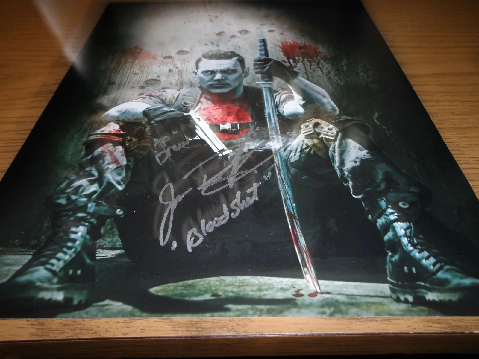 JASON DAVID FRANK — JASON DAVID FRANK (RIP) BLOOD SHOT AUTHENTIC SIGNED/AUTOGRAPHED 11X14 PHOTO