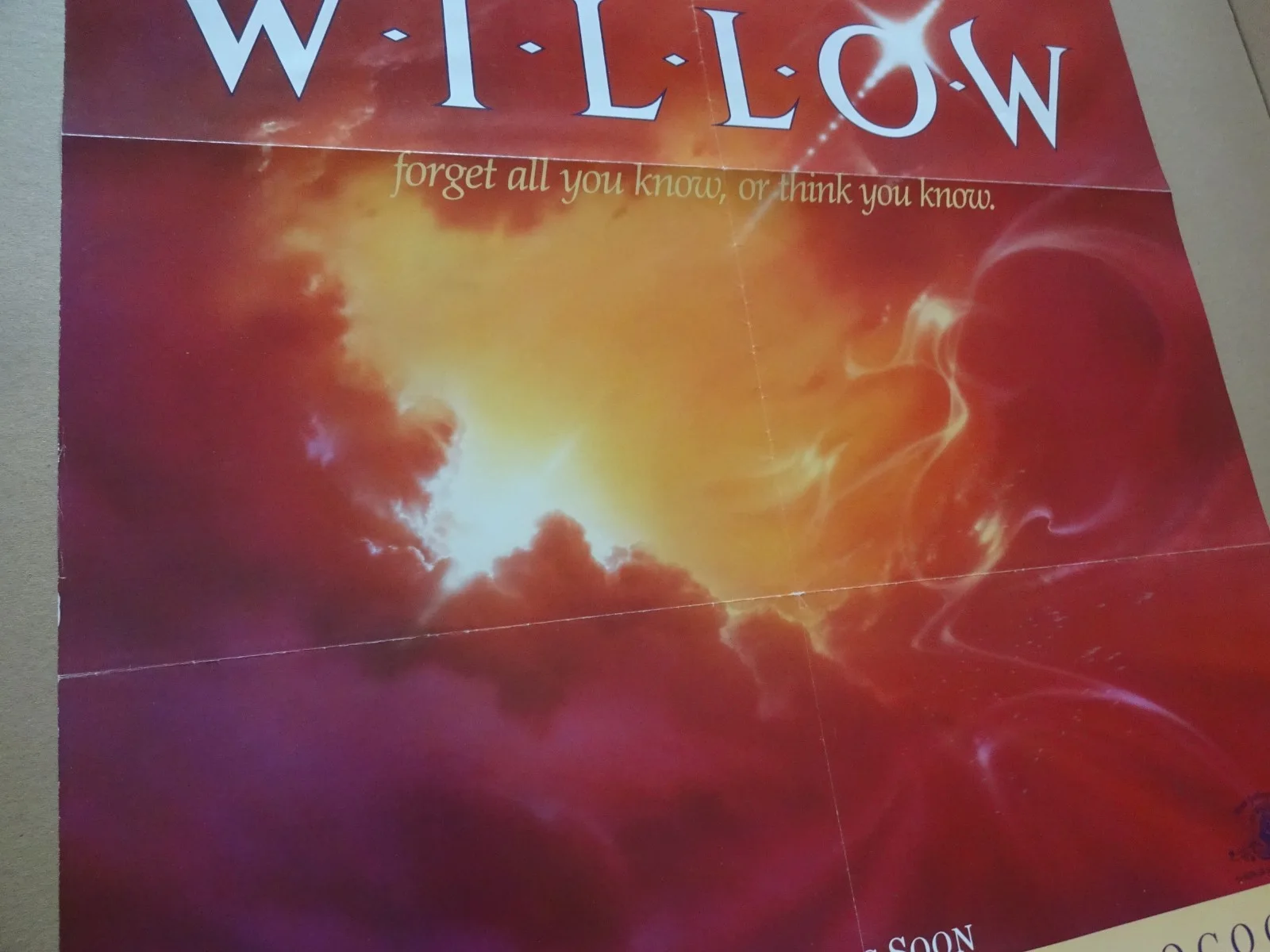 Willow Original 1988 One Sheet Movie Poster 40" x 27" Val Kilmer Warwick Davis, image 2