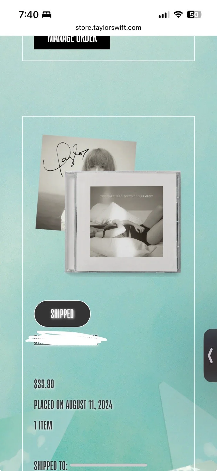 Taylor Swift Signed The Tortured Poets Department CD (Two in hand!), изображение 4