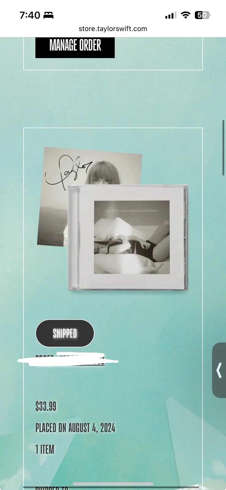 Taylor Swift Signed The Tortured Poets Department CD (Two in hand!), изображение 5