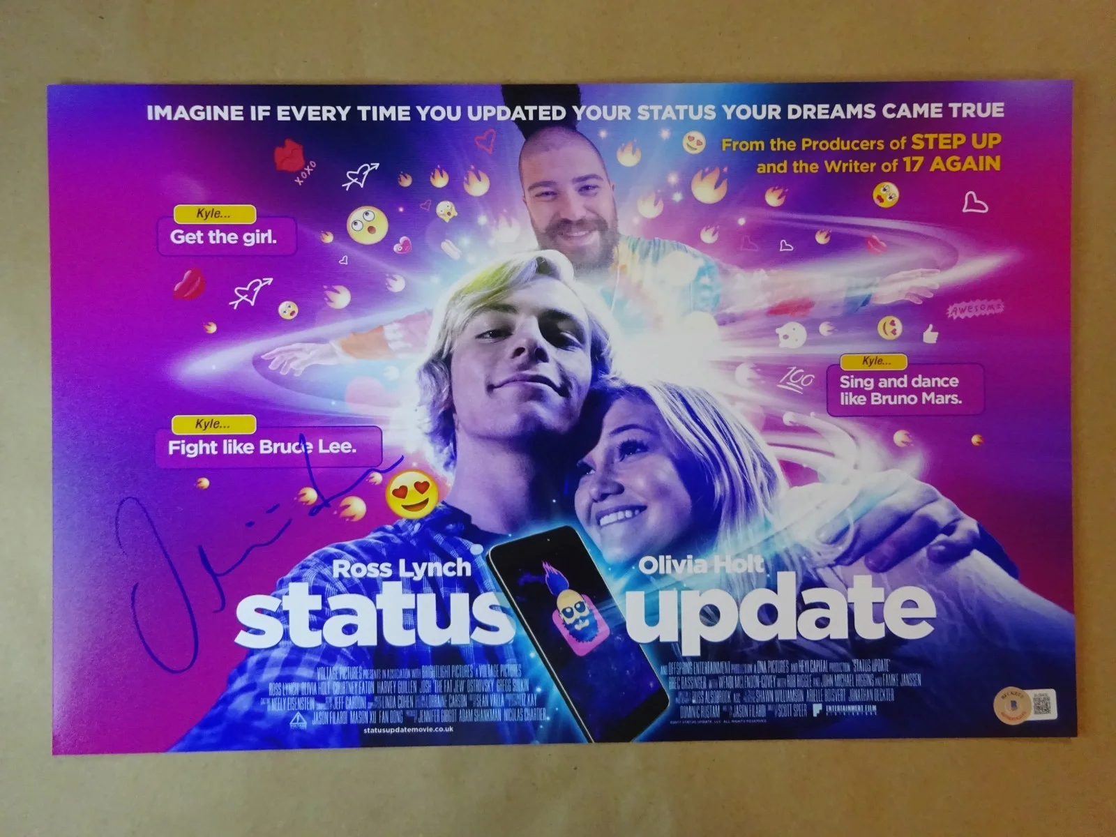 Olivia Holt — Signed Olivia Holt Autographed 11"x17" Status Update Photo Beckett BAS COA