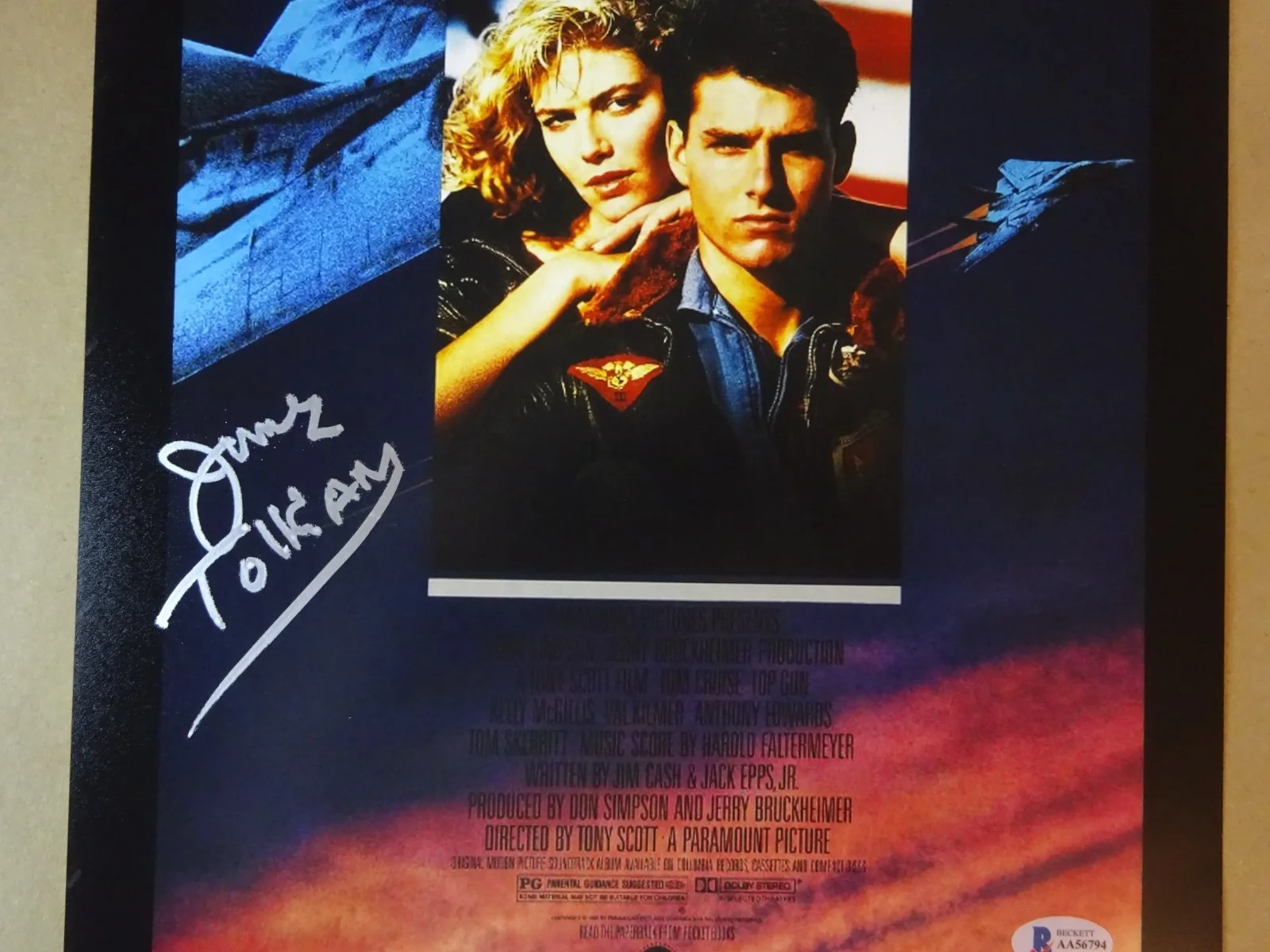 James Tolkan — Signed James Tolkan Autographed 11"x17" Top Gun Photo Beckett BAS COA, изображение 3
