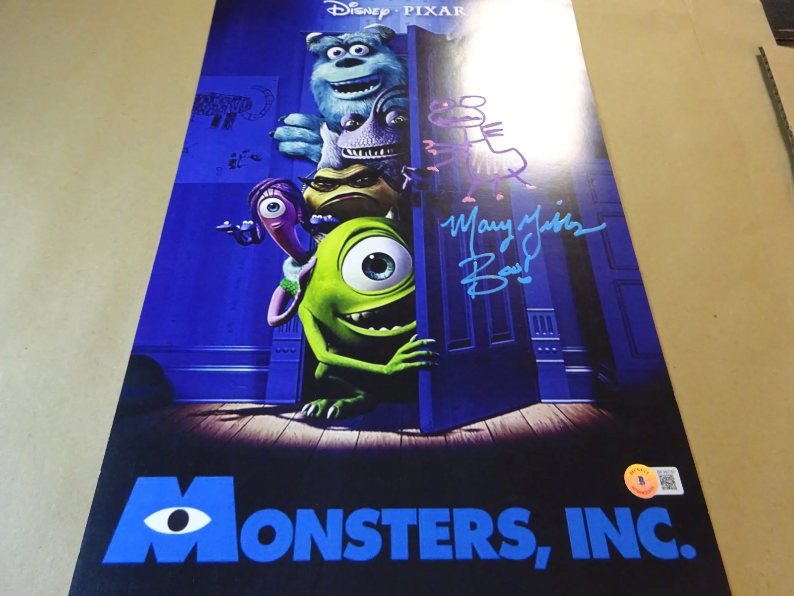 Mary Gibbs — Signed Mary Gibbs Autographed & Sketch 11"x17" Monsters Inc Photo Beckett COA, изображение 2