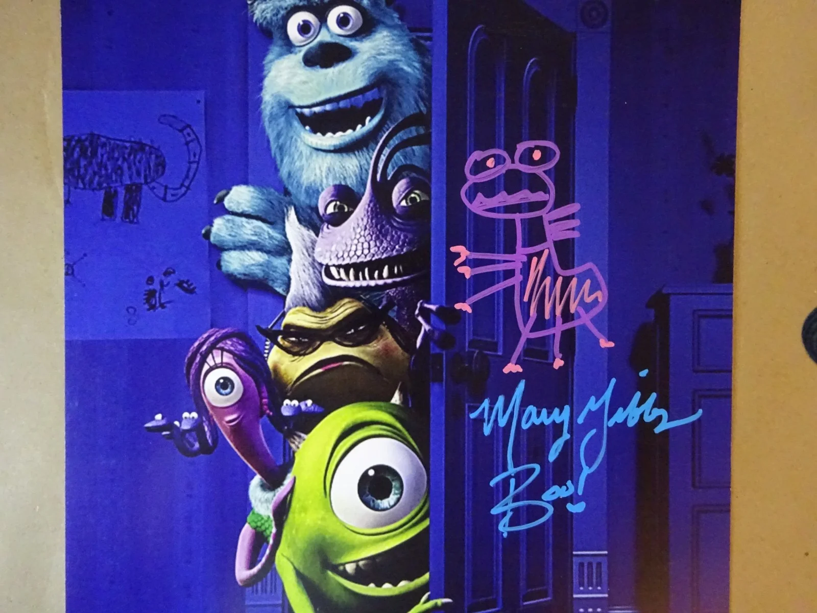 Mary Gibbs — Signed Mary Gibbs Autographed & Sketch 11"x17" Monsters Inc Photo Beckett COA, изображение 3