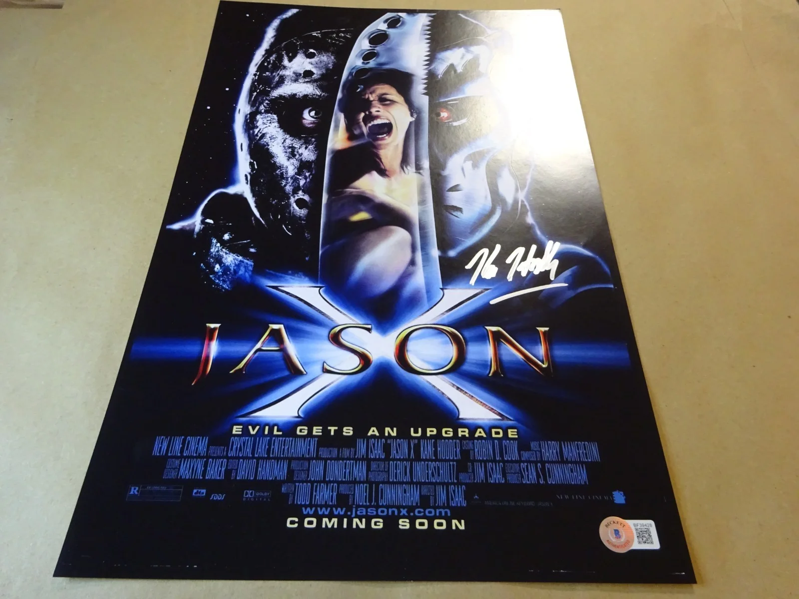 Kane Hodder — Signed Kane Hodder Autographed Jason X 11"x17" Photo Beckett BAS COA, image 2