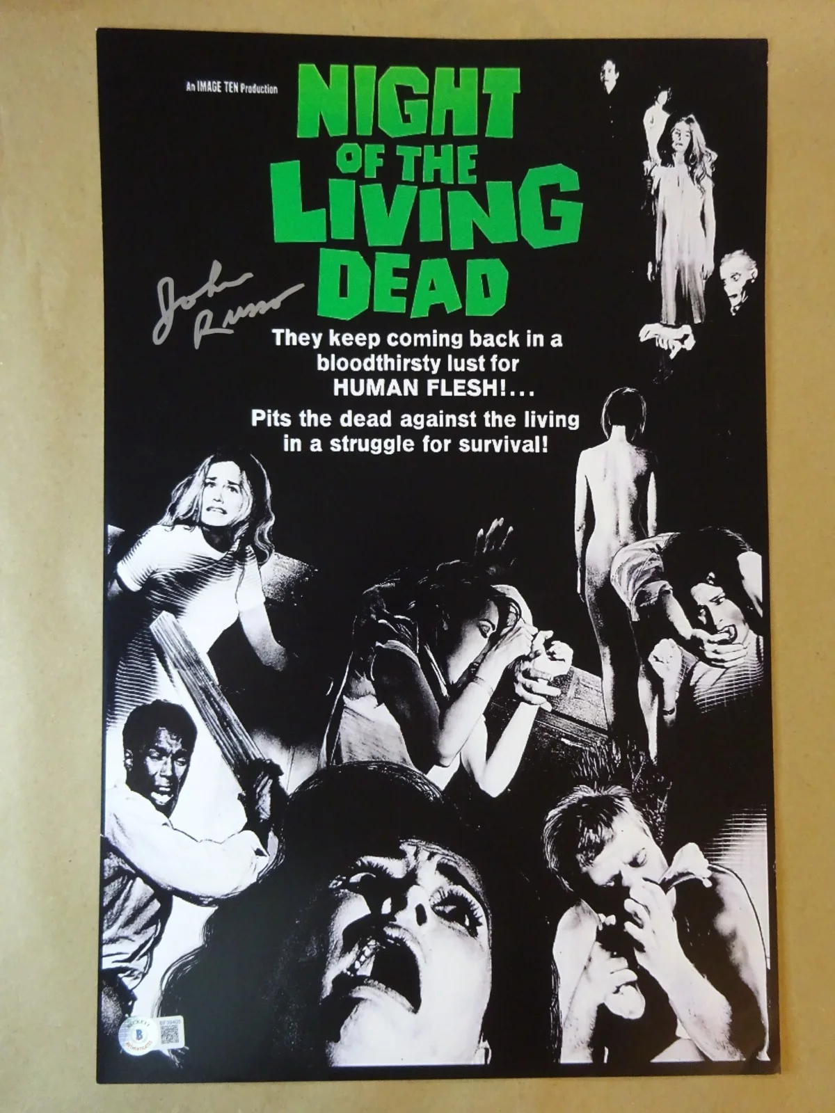 John Russo — Signed John Russo Autographed Night Of The Living Dead 11"x17" Photo Beckett COA