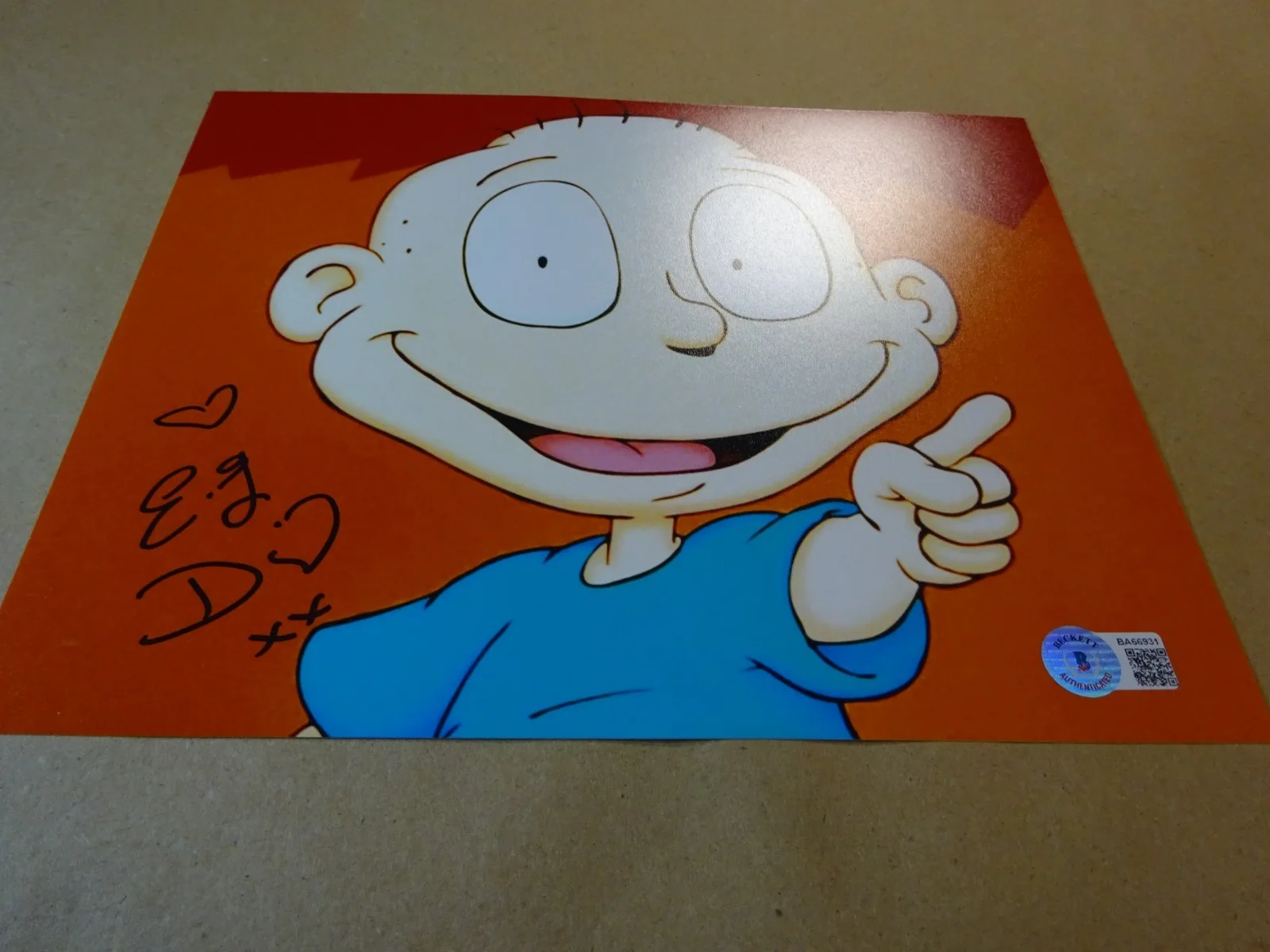 E.G. Daily — Autographed E.G. Daily Signed 8"x10" Rugrats Tommy Pickles Photo Beckett BAS COA, image 2